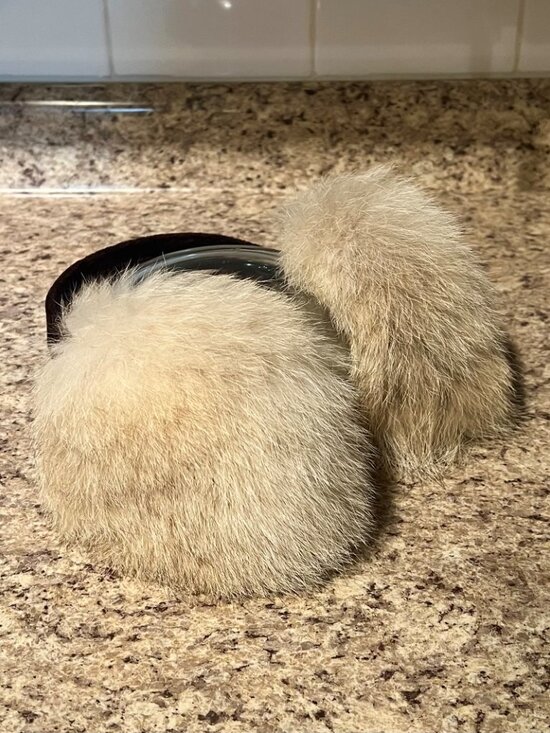 *NEW* {Genuine} Fox Fur Ear Muffs With A Chocolate Brown Velvet Headband* main image 5